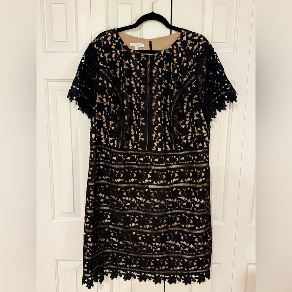 Talbots Black Lace Overlay Dress